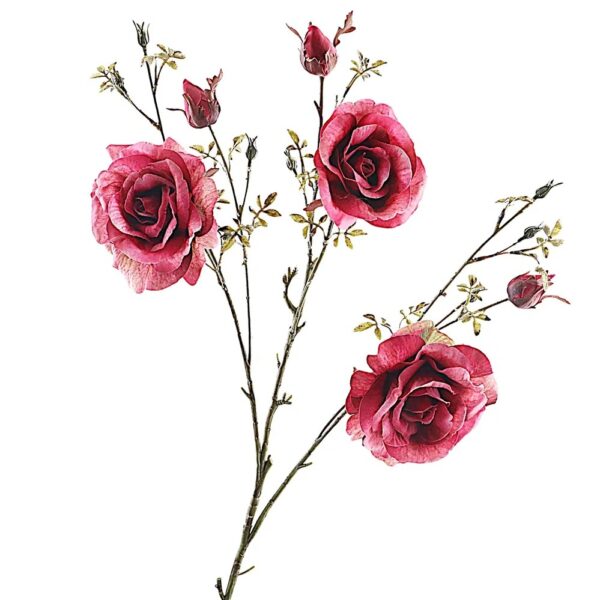 Kunstbloem – Rosa Spray Burgundy 110 cm